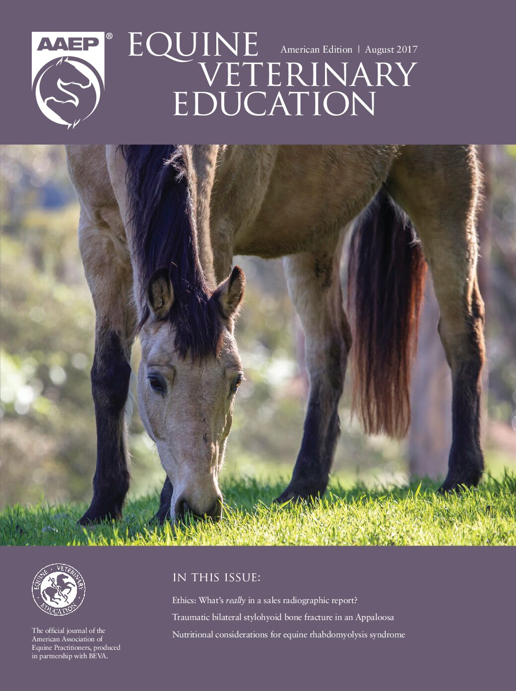 Equine Veterinary Education: August 2017 – AAEP